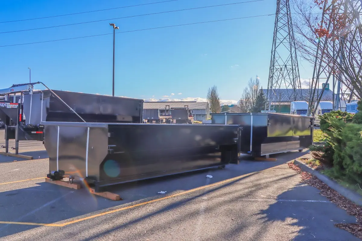 Roll-off dumpster ready for waste disposal at job site for Construction Dumpster Rental in Talent